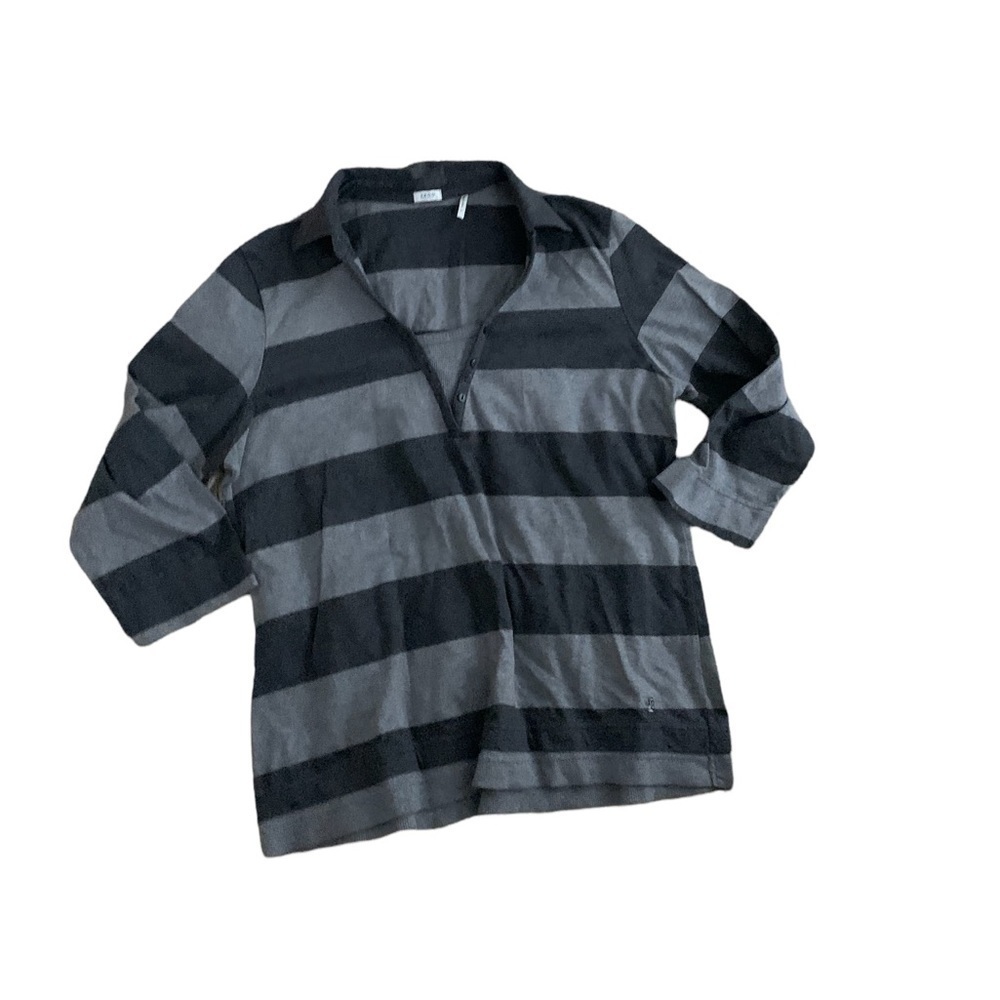 Izod | Vintage Stripped Gray Shirt Large Oversized Comfortable